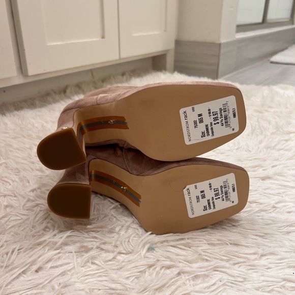 Sam Edelman Jaye Suede Taupe Heeled Boots - Picture 2 of 9